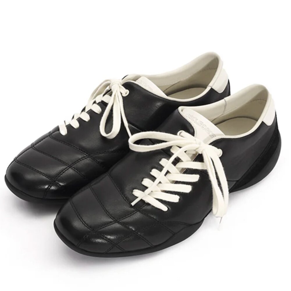 Cricle Cage - Flexor Court Low - Asymmetric Low Profile Black Sneakers